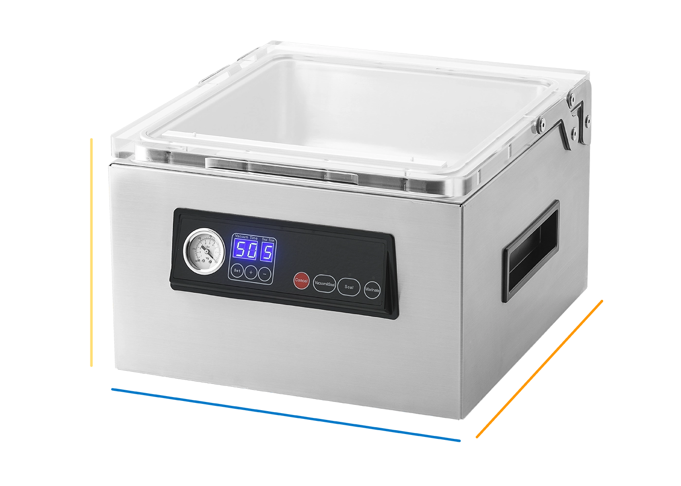 CH-2 Chamber Food Vacuum Sealer Dimensions